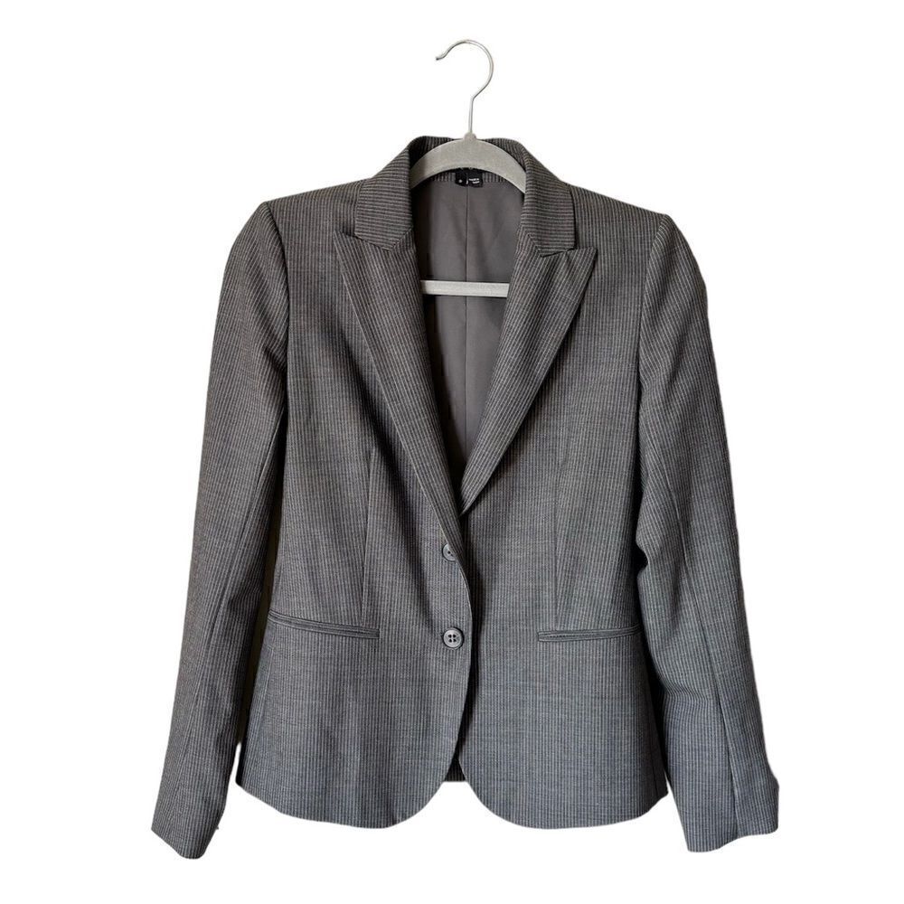 Theory Wool Gray Blazer Jacket Slim Fit Size 0